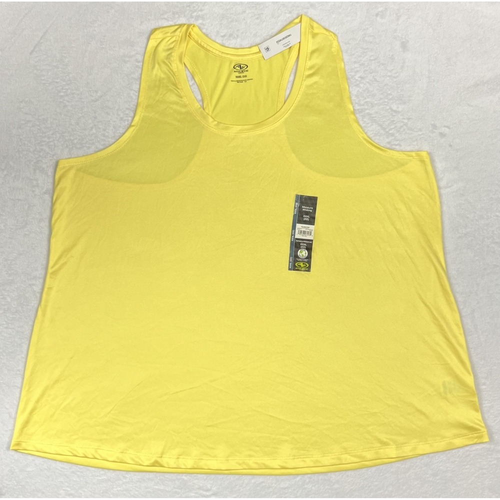 Athletic Works Women XXXL 22 Racerback Tank Top Moisture Wicking NWT Yellow
